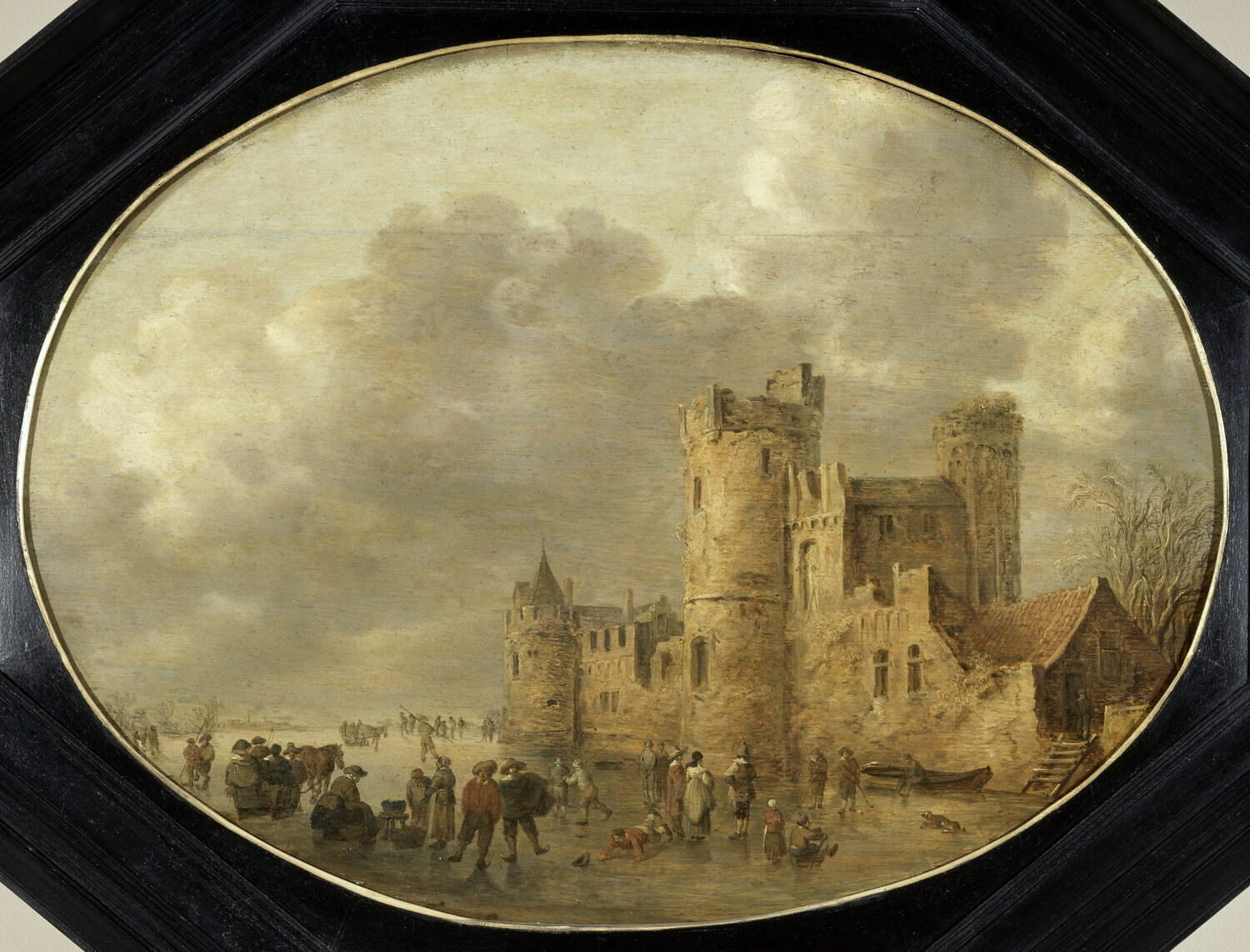 Patineurs devant un château médiéval_0