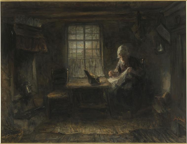 INTERIEUR DE CHAUMIERE.LA RAVAUDEUSE_0