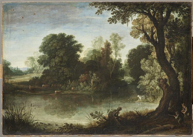 CHASSEURS PRES D'UN ETANG_0