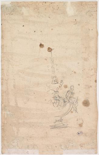ETUDE DE DRAPERIE AU RECTO ; ESQUISSE D'UN CANDELABRE AU VERSO_1