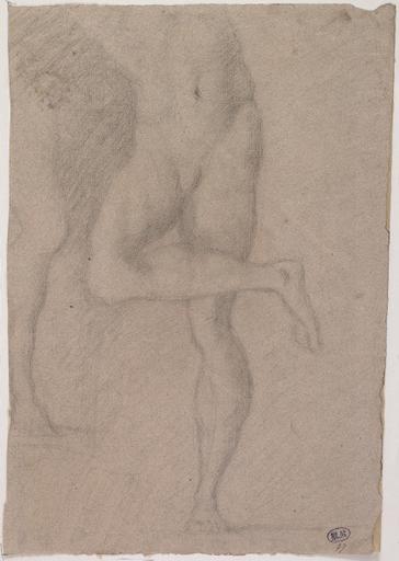 ETUDE DE NU SANS LE BUSTE AU RECTO ; ESQUISSE D'UNE JAMBE AU VERSO_0