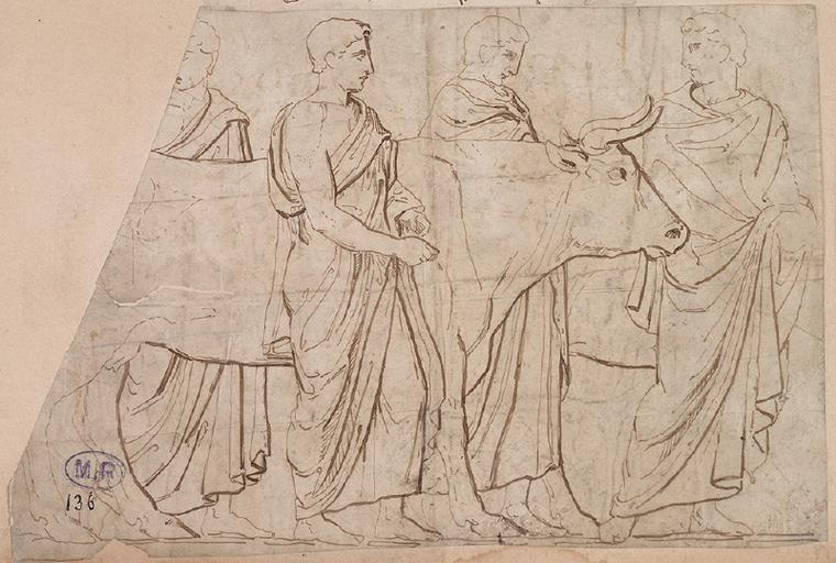 FEUILLE DE CROQUIS AU RECTO ; PERSONNAGE DANS UNE ATTITUDE SUPPLIANTE AU VERSO_3