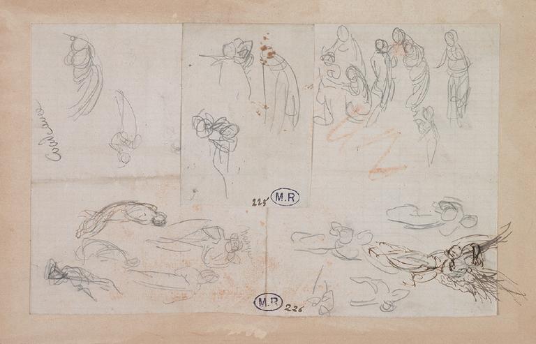 FEUILLES A MULTIPLES SILHOUETTES DONT UNE AILEE_0