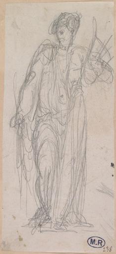 FEMME DRAPEE, UNE LYRE A LA MAIN (EUTERPE ?)_0