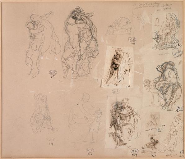FEUILLE DE CROQUIS AU RECTO ; FEUILLE D'ETUDES AU VERSO_1