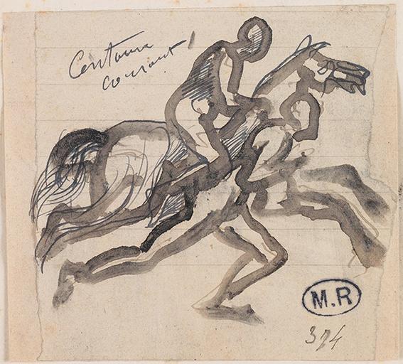 CENTAURE COURANT, HOMME COURANT AUPRES D'UN CAVALIER_0