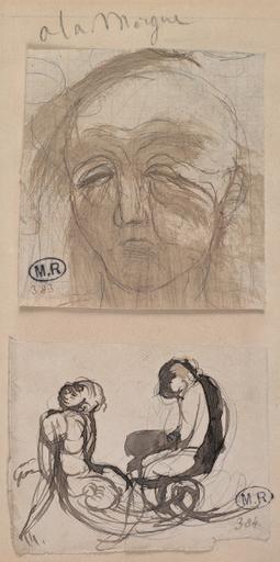 A LA MORGUE ET TRITON ET NEREIDE AU RECTO ; PROFIL D'HOMME AU VERSO_0