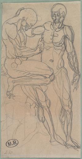 DEUX HOMMES NUS AU RECTO ; TROIS HOMMES NUS AU VERSO_0