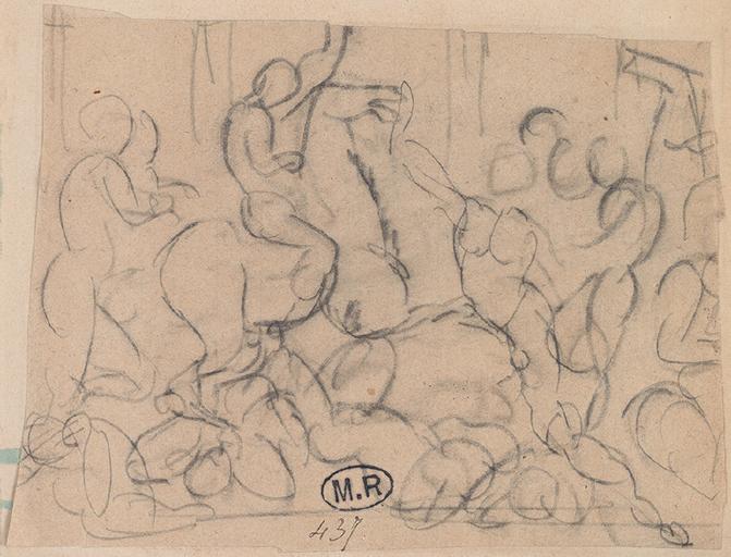 SCENE DE COMBAT : UN CAVALIER AU DESSUS DE LA MELEE_0