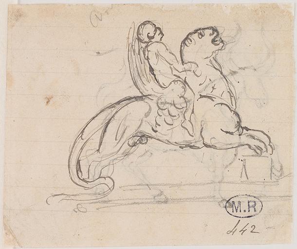 ENFANT SUR UN GRIFFON AU RECTO ; HOMME COUCHE SUR L'ENCOLURE D'UN TAUREAU_0