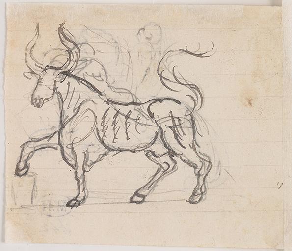 ENFANT SUR UN GRIFFON AU RECTO ; HOMME COUCHE SUR L'ENCOLURE D'UN TAUREAU_1