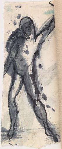 MERCURE : HOMME NU SE DRESSANT SUR LA POINTE D'UN PIED AU RECTO ; HOMME NU AU BRAS LEVE AU VERSO_1