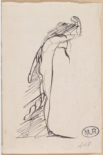 PERSONNAGE NU DE PROFIL ET SUR UN PIED, LA TETE BAISSEE (CORRECTION DE L'INCLINAISON DE LA TETE)_0