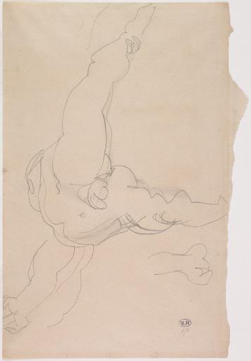 HOMME NU A LA RENVERSE ; REPRISE DU PIED EN BAS A GAUCHE_0