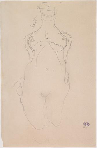 FEMME NUE AGENOUILLEE, DE FACE, LES MAINS AU DOS ; REPRISE DES GENOUX, EN BAS_0