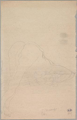 NUAGE ; FEMME NUE SUR LE DOS, JAMBES DRESSEES_0