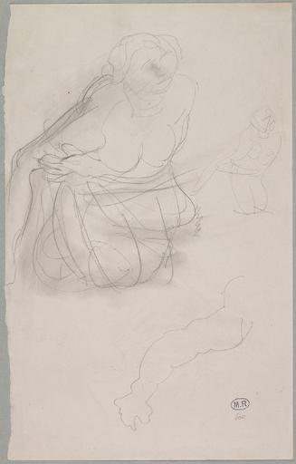FEMME NUE AGENOUILLEE VERS LA DROITE (REPRISE DE LA SILHOUETTE A DROITE ET EN BAS, REPRISE DU BRAS DROIT)_0