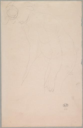 FEMME NUE PENCHEE EN AVANT VERS LA GAUCHE (LE BAS DES JAMBES N'EST PAS VISIBLE)_0