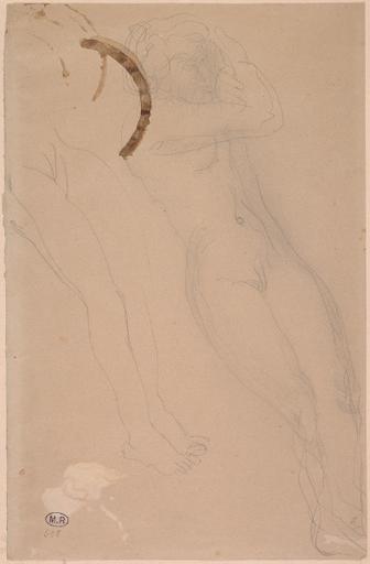 FEMME NUE ALLONGEE VERS LA DROITE ; REPRISE DES JAMBES A GAUCHE_0