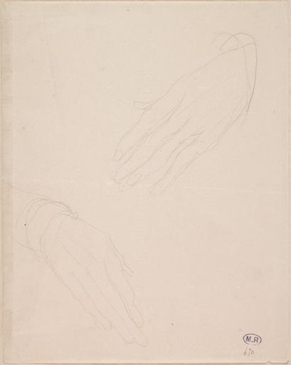 DEUX ETUDES DE MAINS AUX DOIGTS ALLONGES_0