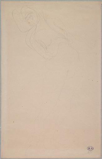 FEMME NUE DEBOUT PENCHEE VERS LA GAUCHE_0