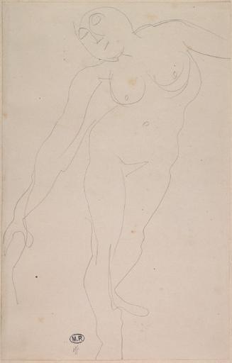 FEMME NUE DEBOUT, LES BRAS ECARTES_0
