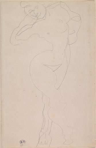 FEMME NUE DEBOUT, DE FACE, AUX JAMBES CROISEES_0