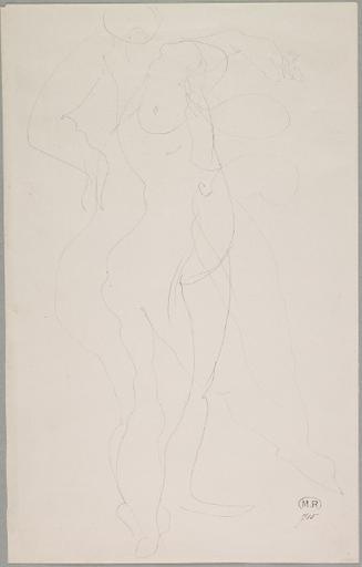 FEMME NUE DEBOUT ; AUTRE DESSIN DE FEMME NUE SE SUPERPOSANT_0