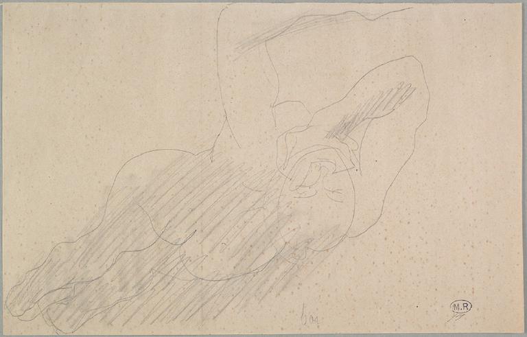 FEMME NUE ALLONGEE SUR LE VENTRE, UNE MAIN SOUS LE MENTON_0