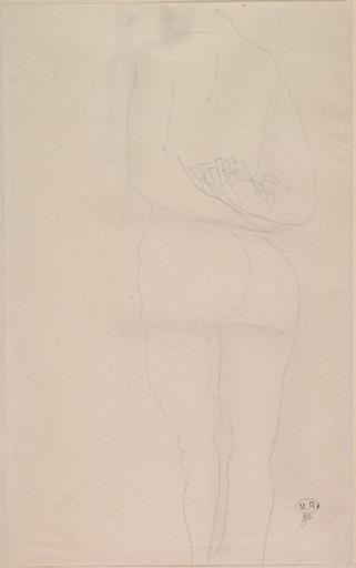 FEMME NUE DE DOS, DEBOUT, LES BRAS JOINTS ; LA TETE N'EST PAS VISIBLE_0