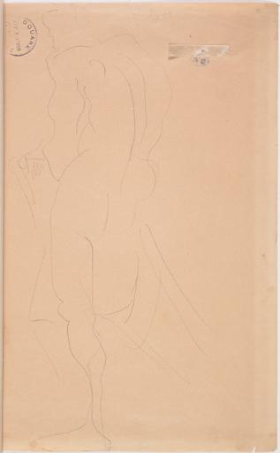 FEMME NUE DEBOUT, PENCHEE EN AVANT VERS LA DROITE A RECTO ; HOMME NU DE DOS?AU VERSO_1