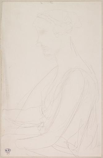 BUSTE DE FEMME DRAPEE, DE PROFIL, A GAUCHE_0