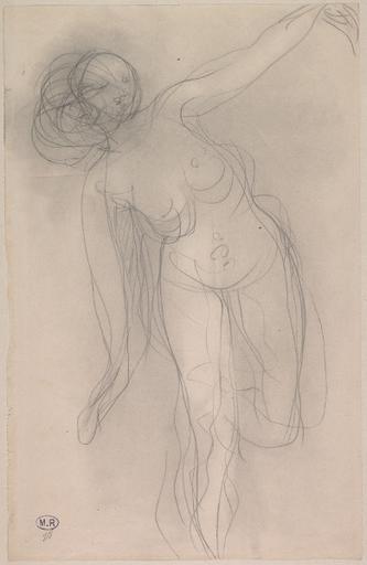 FEMME NUE DEBOUT, DE FACE, COURANT, BRAS EN EQUILIBRE_0