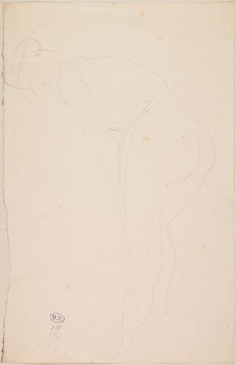 FEMME NUE DE DOS, PENCHEE VERS LA GAUCHE_0