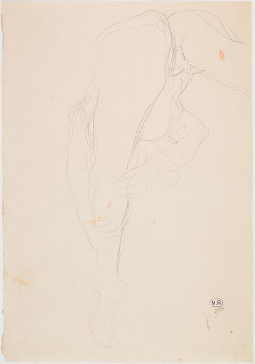 FEMME NUE SUR LE DOS, DRESSANT UNE JAMBE DE SES DEUX MAINS_0