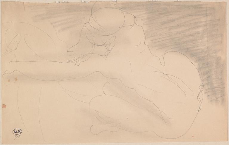 FEMME NUE ACCROUPIE, UN BRAS TENDU, DE PROFIL A GAUCHE_0