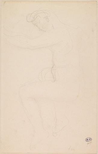 FEMME NUE A QUATRE PATTES, DE PROFIL A GAUCHE ; CROIX EN HAUT A GAUCHE_0