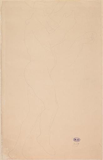FEMME NUE DEBOUT, DE PROFIL A DROITE ; REPRISE D'UN AVANT-BRAS, A DROITE_0