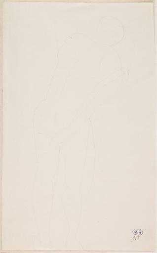 FEMME NUE, DEBOUT, DE DOS, UNE MAIN A LA FESSE_0