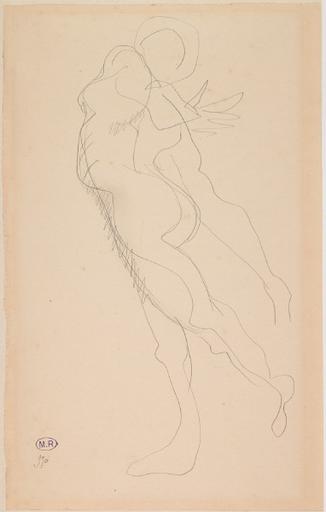 FEMME NUE DE PROFIL A GAUCHE, BRAS ET JAMBE REJETES EN ARRIERE_0