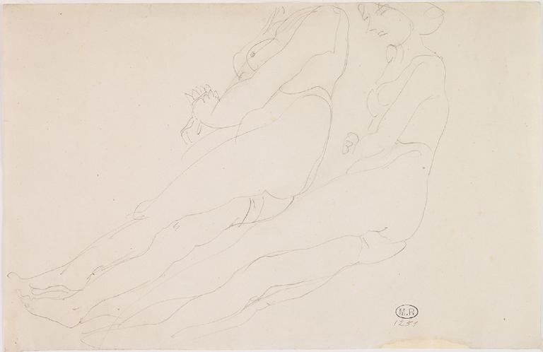FEMME NUE A DEMI ALLONGEE VERS LA GAUCHE ; REPRISE DE LA SILHOUETTE_0