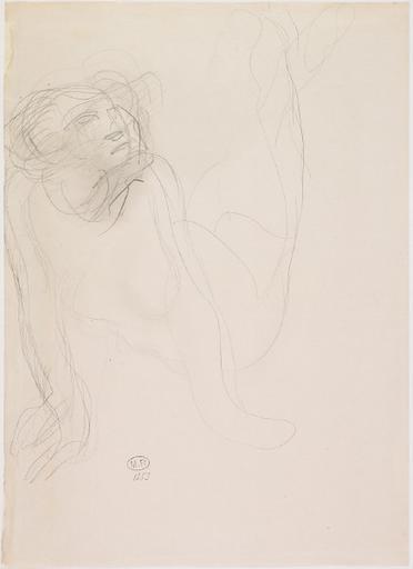 FEMME NUE SUR LE VENTRE, DRESSEE SUR LES MAINS_0