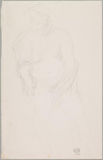 GROSSE FEMME NUE DEBOUT DE FACE_0