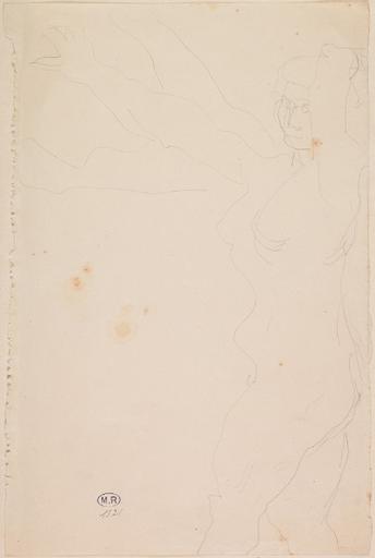 FEMME NUE DEBOUT DE PROFIL VERS LA GAUCHE, UN BRAS EN AVANT ; DEUX REPRISES DU BRAS TENDU_0