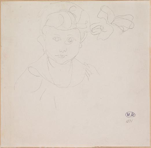 PORTRAIT DE PETITE FILLE, UN NOEUD DANS LES CHEVEUX, D'APRES JEANNE SIMPSON (1897-1981) FILLE DE KATE SIMPSON, Auguste Rodin, 1903