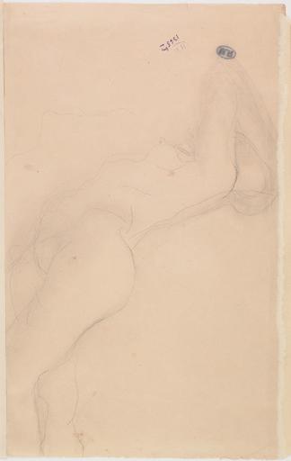 FEMME NUE ASSISE VERS LA DROITE, UNE MAIN A LA NUQUE AU RECTO ; FEMME NUE ALLONGEE SUR LE FLANC, UN BRAS DEVANT LE VISAGE AU VERSO_1