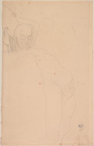 FEMME NUE RENVERSEE, DE PROFIL A DROITE, LES COUDES HAUTS_0