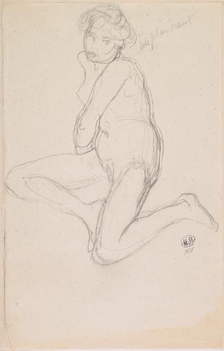 FEMME NUE ASSISE VERS LA GAUCHE, JAMBES REPLIEES_0