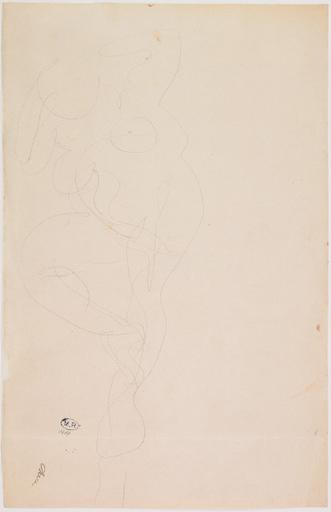 FEMME NUE DANSANT, UN PIED SUR UN GENOU, LES MAINS SUR LA NUQUE_0