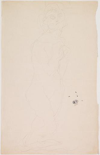 FEMME NUE DEBOUT VERS LA DROITE, LES MAINS JOINTES DEVANT LA POITRINE_0